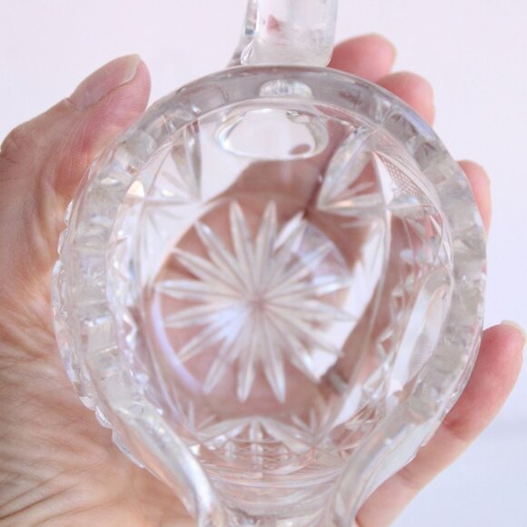 Vintage Creamer PItcher, Clear Cut Glass - Picture 9 of 10